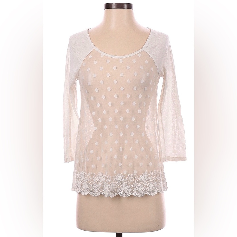 Aerie ~ Women’s Long Sleeve SheerTop ~ White ~ Size Small